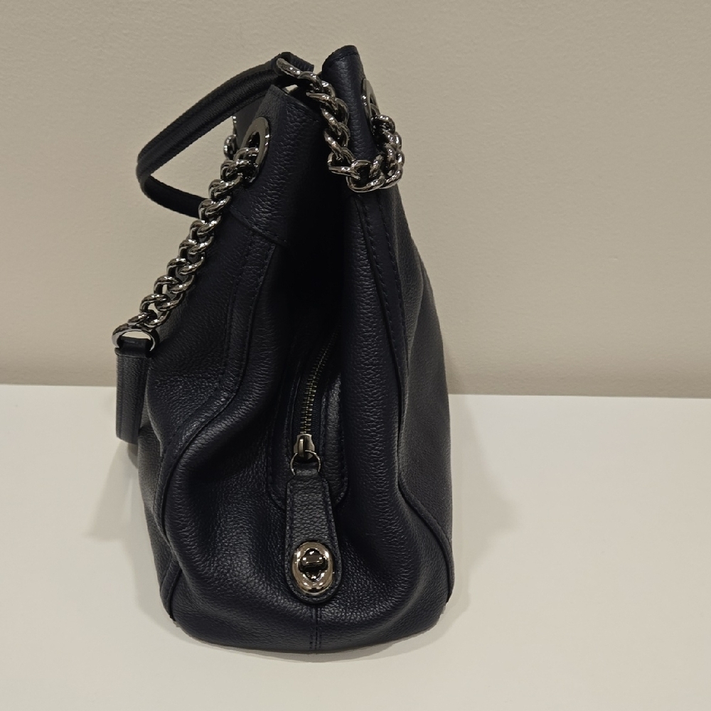 Coach Midnight Blue Leather Shoulder Bag - Picture 5 of 16